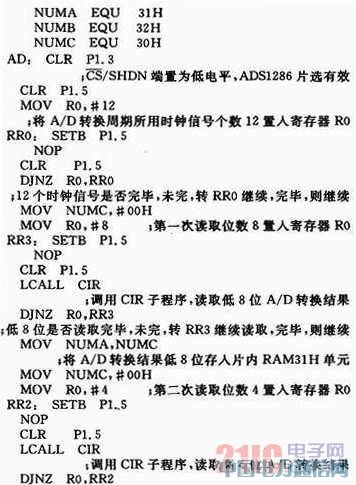 12位串行模/數轉換器ADS1286在溫度檢測中的應用